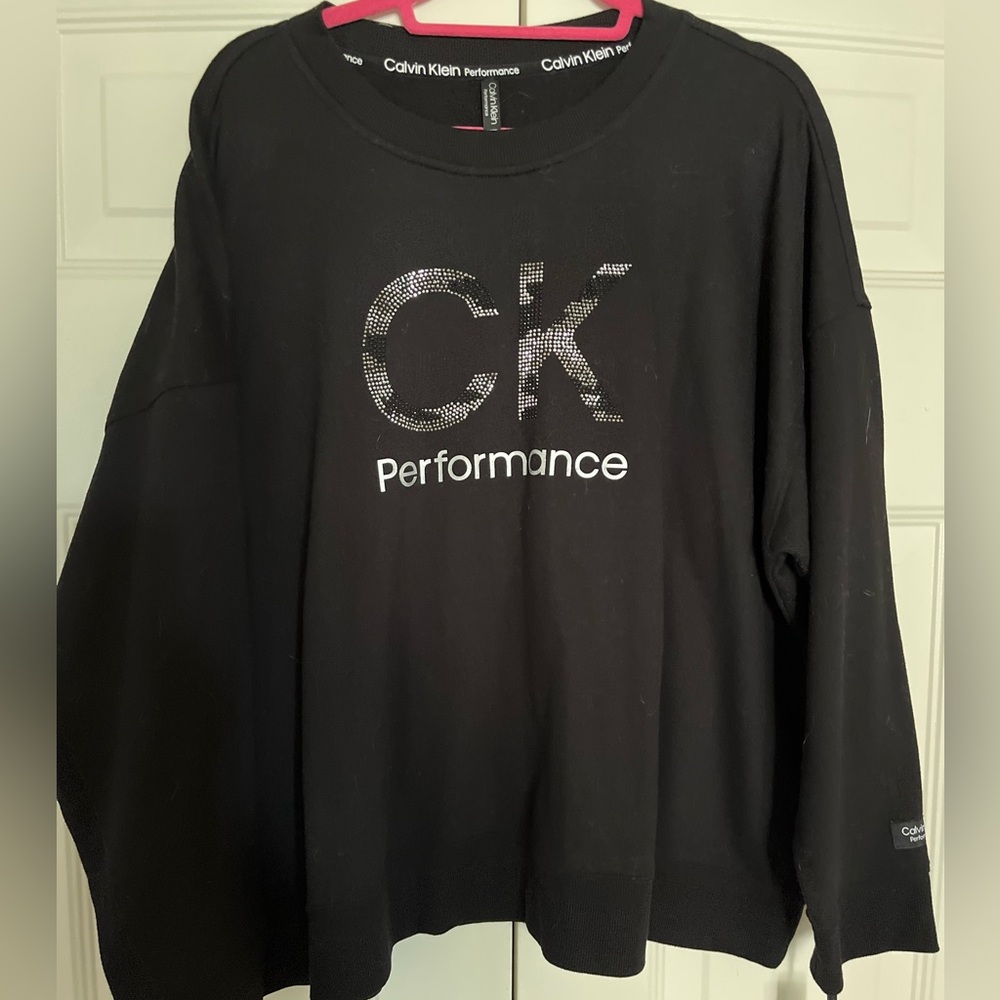 Calvin Klein Performance Rhinestone Sweatshirt NWT